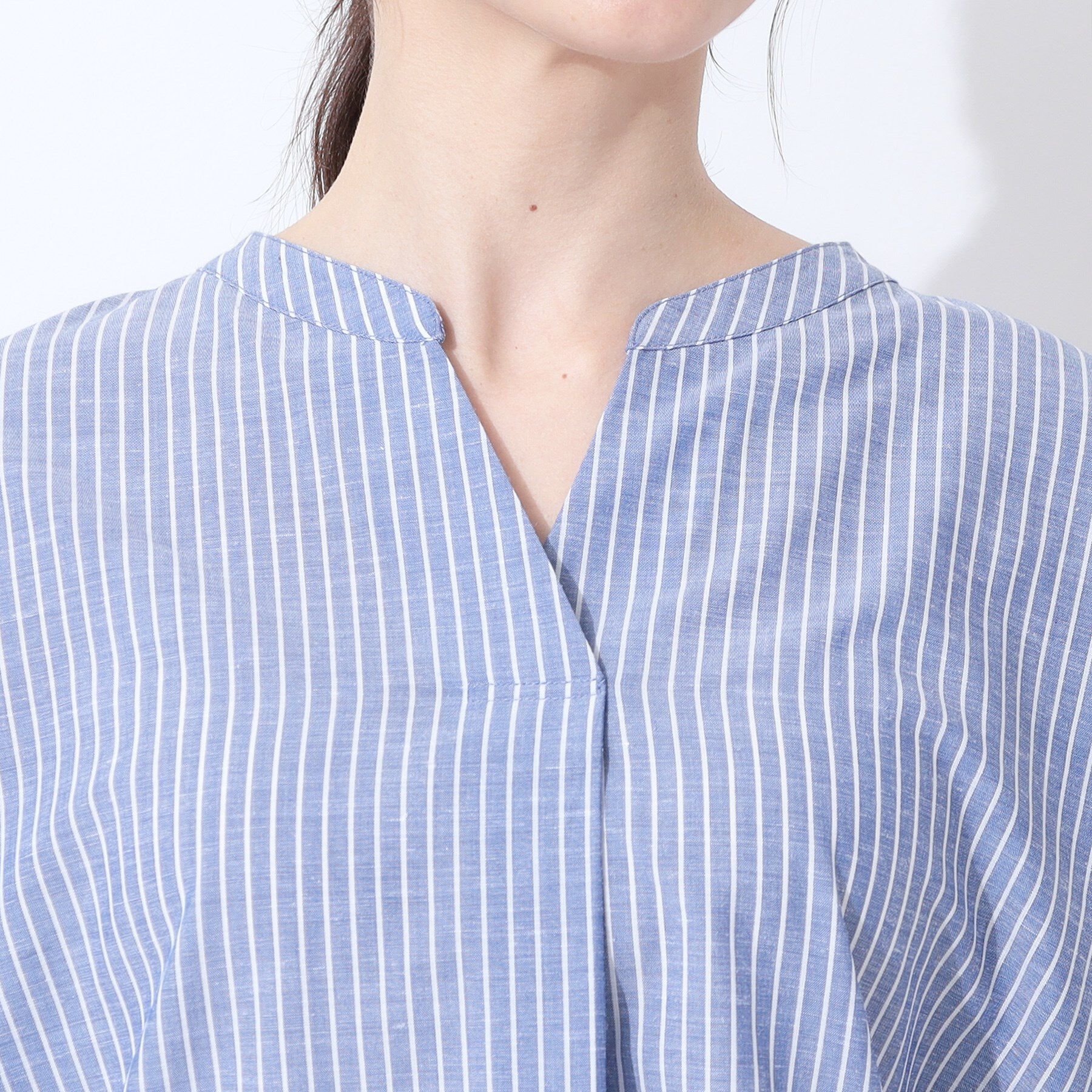 SHOO･LA･RUE「【高レビュー/洗える/UV/吸水速乾】洗濯後しわになりにくいリネンブレンドドルマンシャツ」|シャツ・ブラウス|