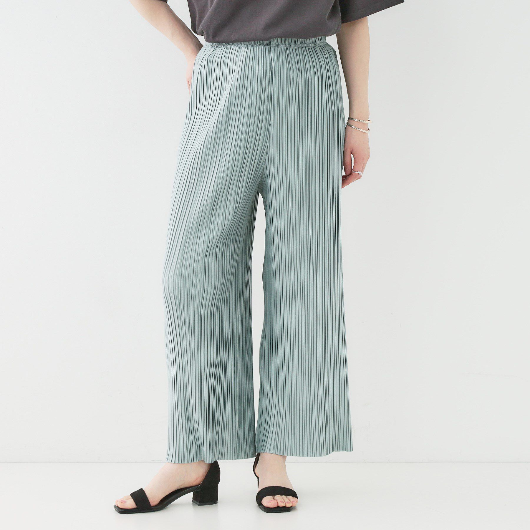 SHOO･LA･RUE「【洗える】楽してほっそり見え カットプリーツパンツ」|その他|