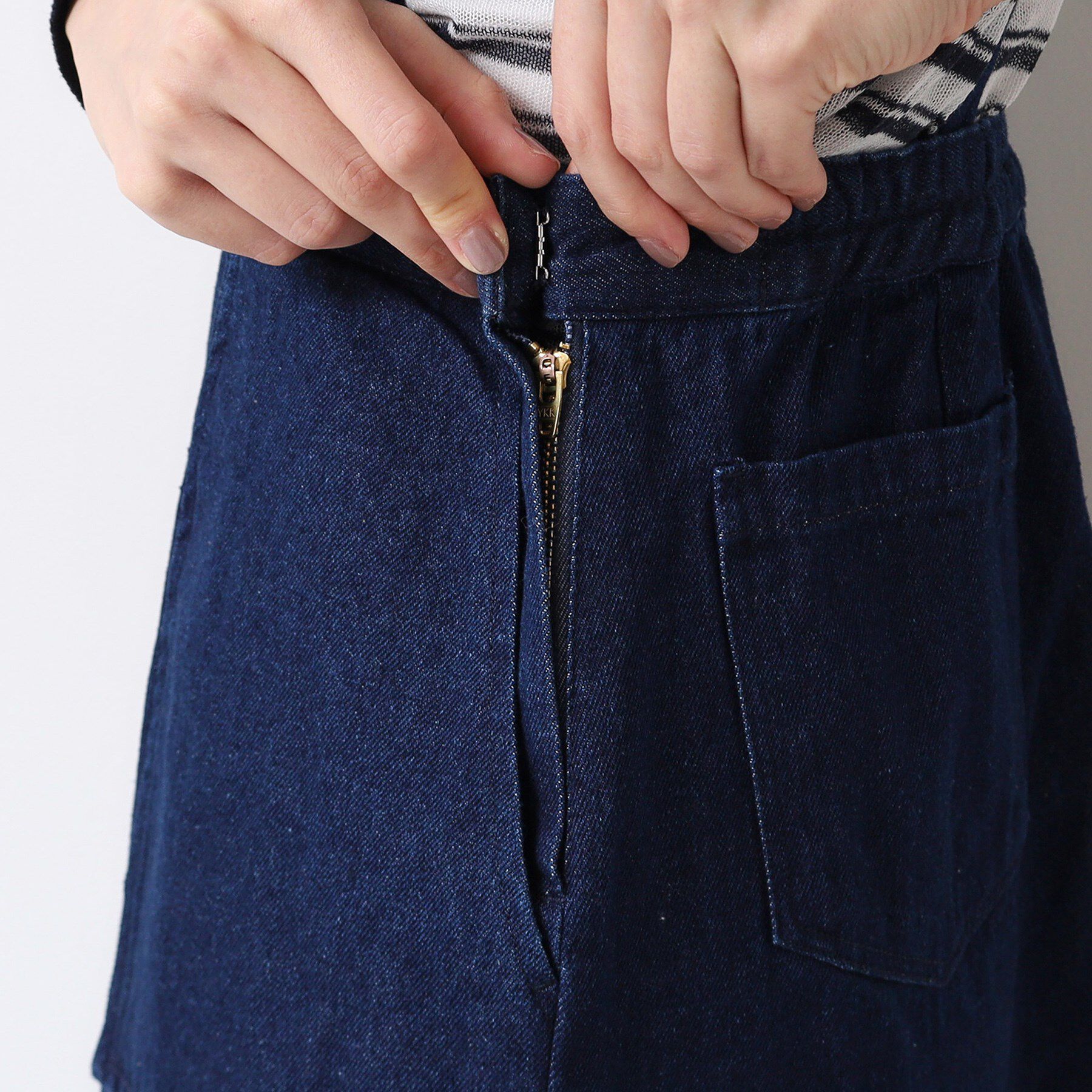 Dessin「【洗える・後ろゴム】サスペンダー付デニムスカート（S～L）」|スカート|