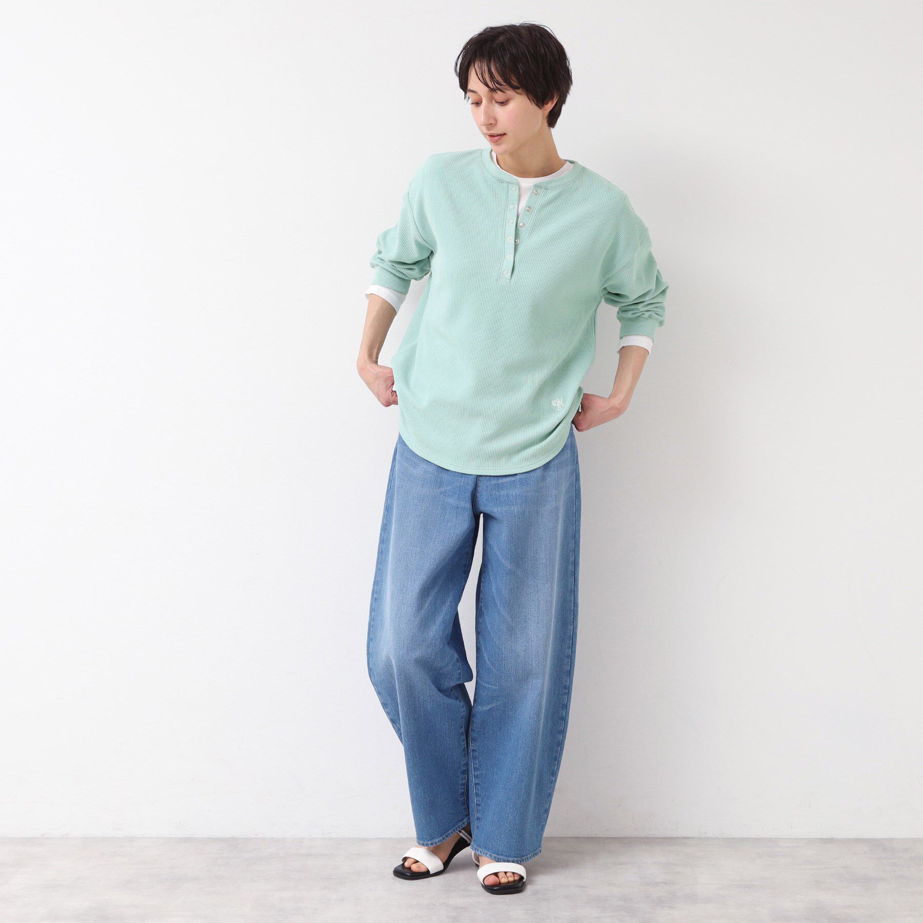 Dessin「【洗える】ヘンリーネックカットソー」|Tシャツ・カットソー|