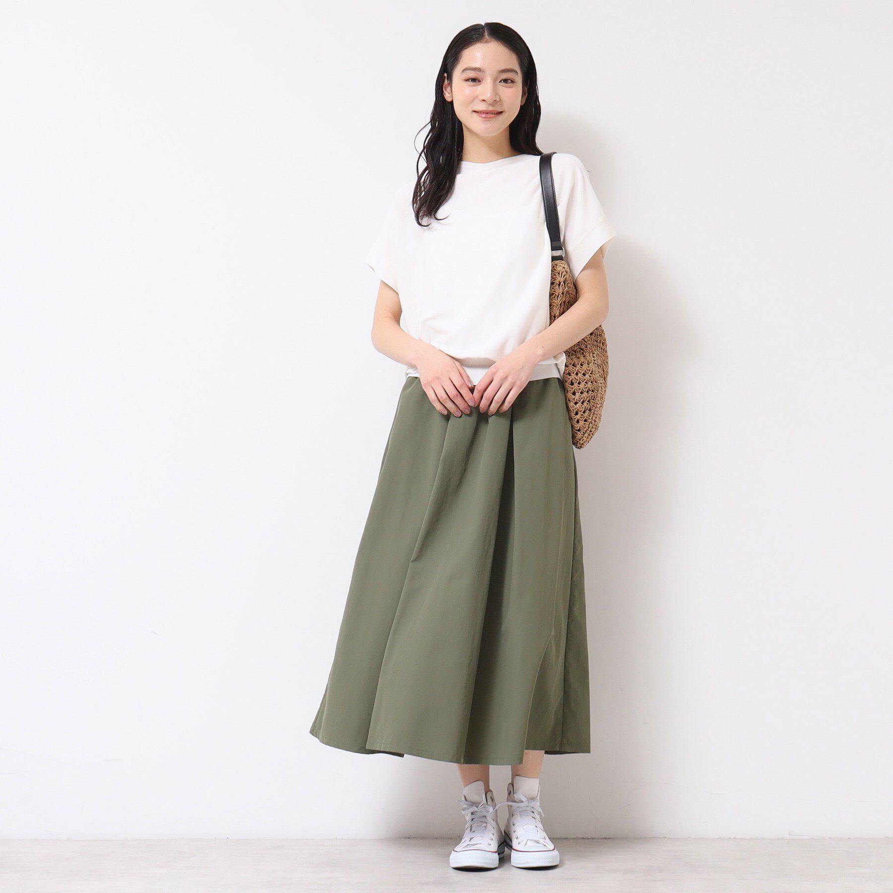Dessin「【ウエストゴム・洗える】ナイロンフレアスカート」|スカート|