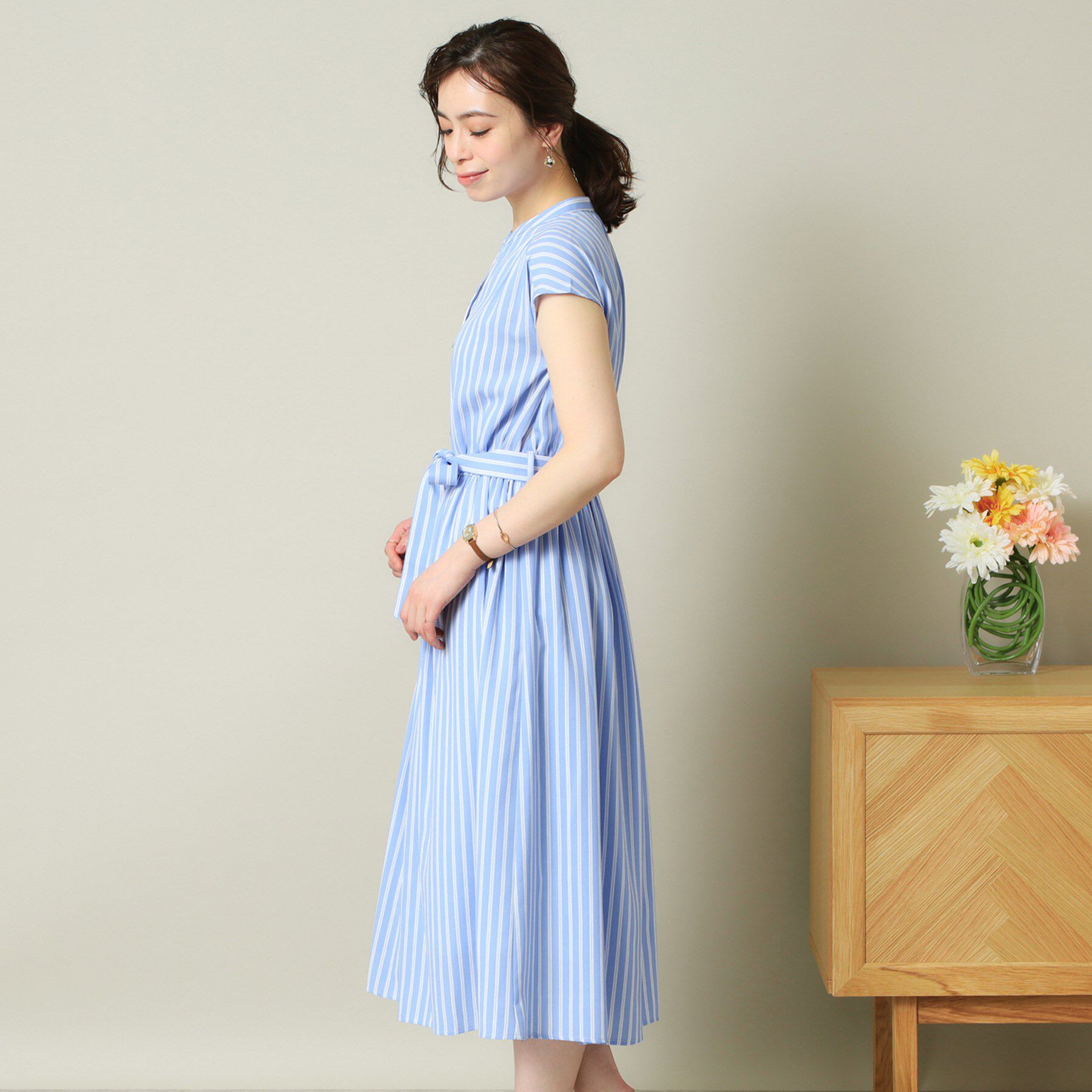 ITS&rsquo;DEMO「【UVケア／吸水速乾／洗濯機OK／洗濯後しわになりにくい】麻調合繊ワンピース＜ラク服シリーズ＞」|ワンピース|