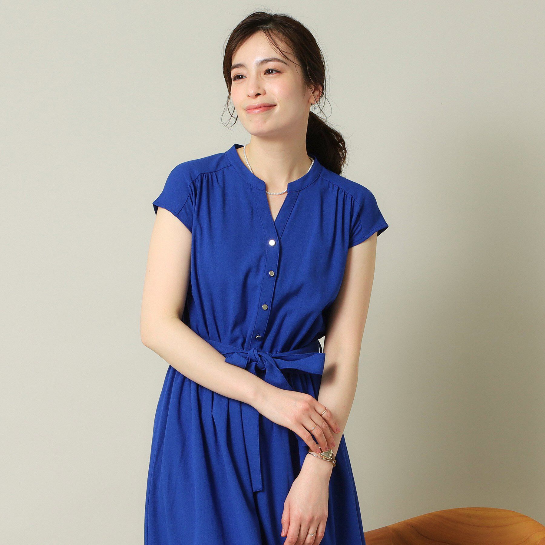 ITS&rsquo;DEMO「【UVケア／吸水速乾／洗濯機OK／洗濯後しわになりにくい】麻調合繊ワンピース＜ラク服シリーズ＞」|ワンピース|