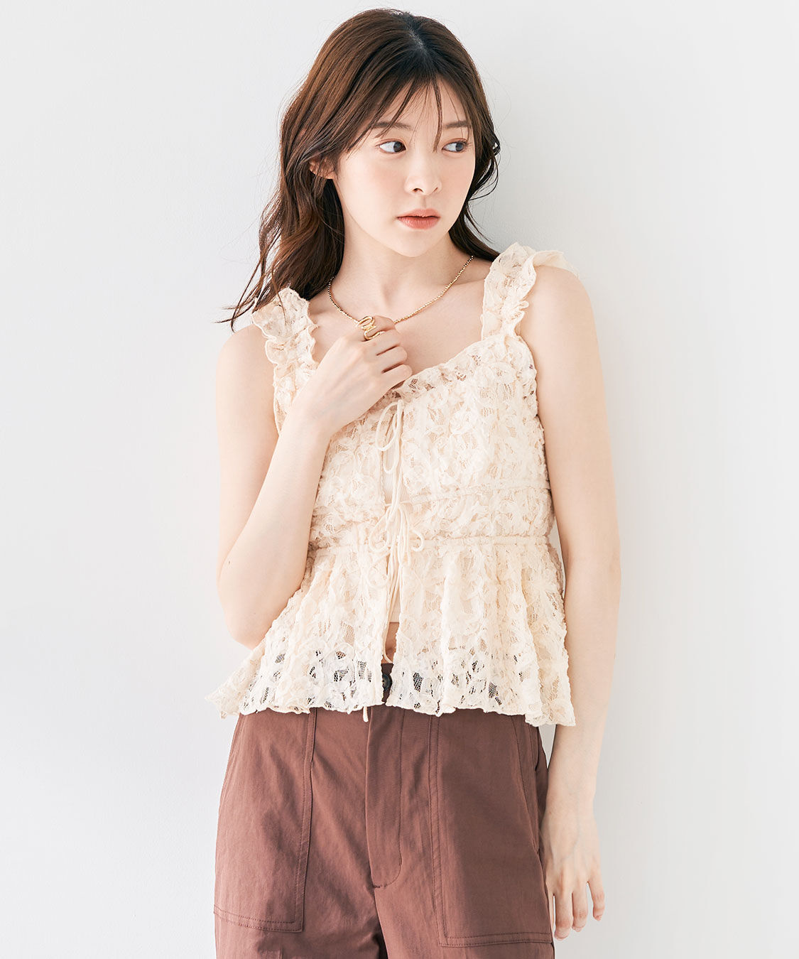 COCO DEAL「フリルキャミペプラムブラウス」|シャツ・ブラウス|