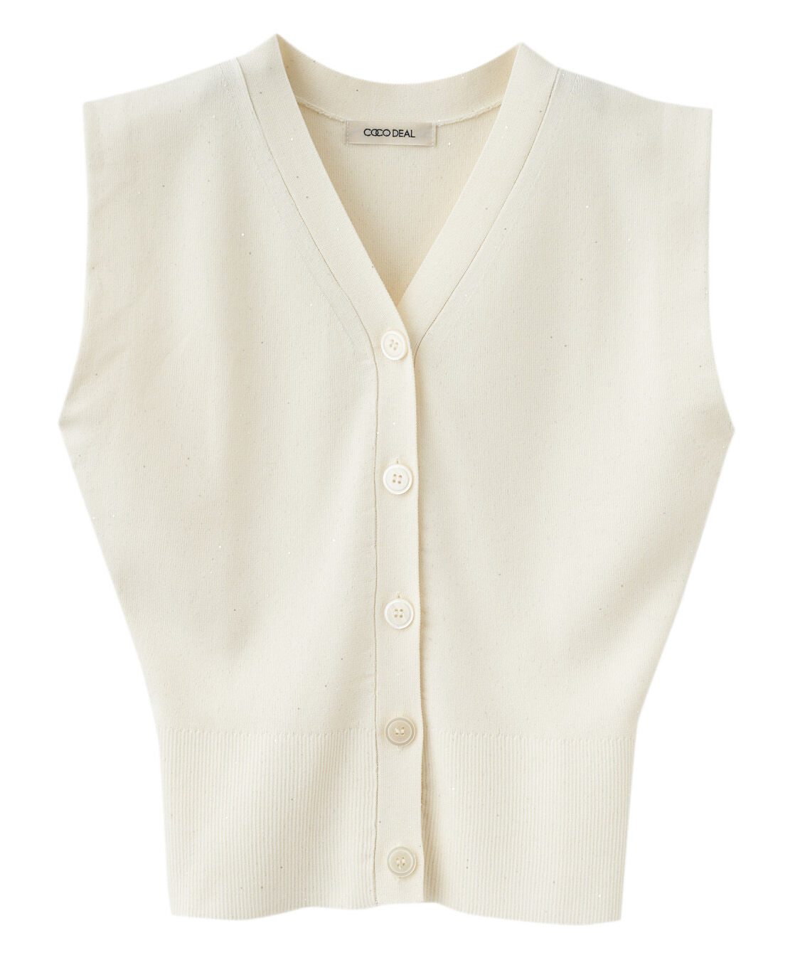 COCO DEAL「スパンコールニットベスト」|ニット・セーター|アイボリー