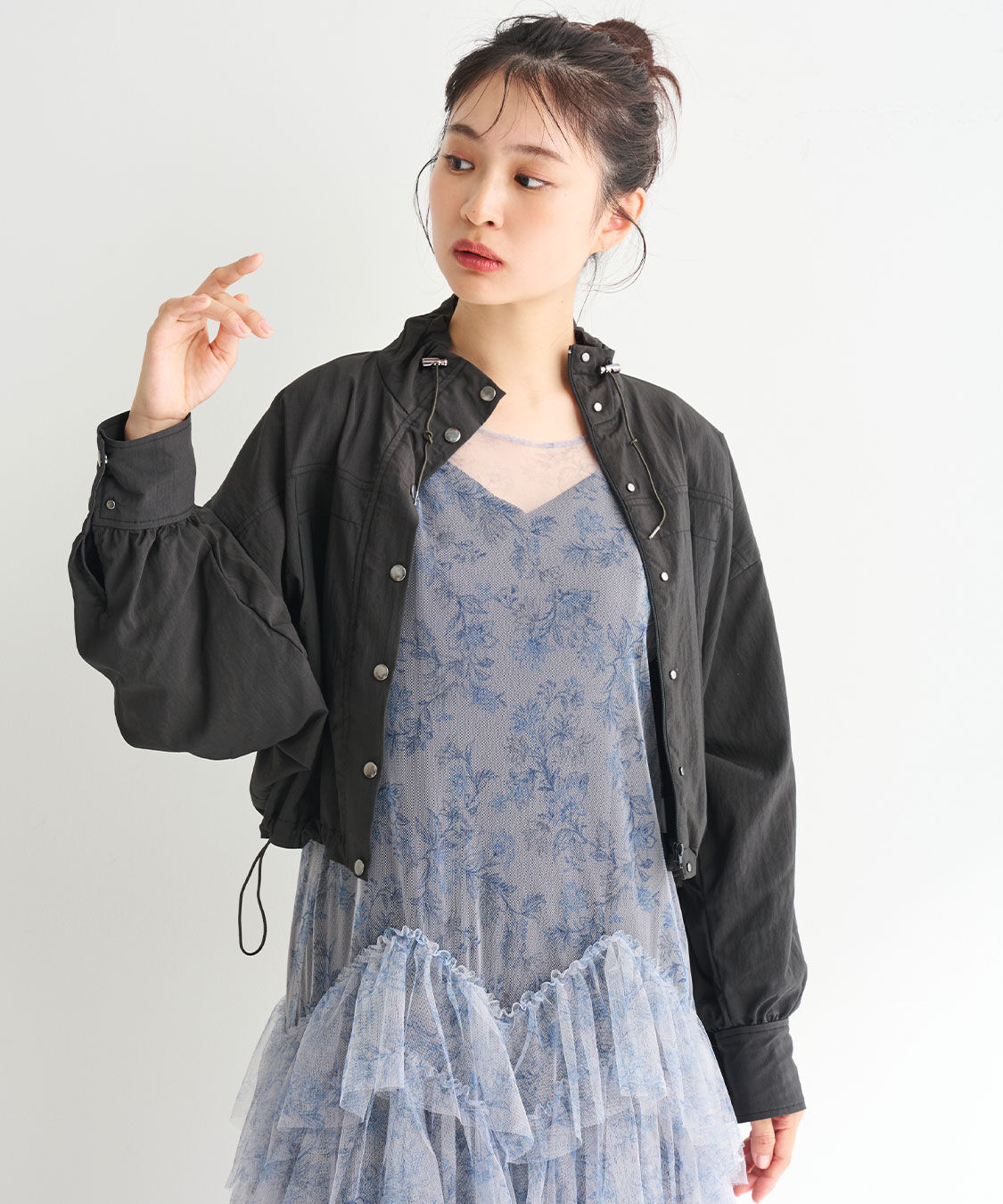 COCO DEAL「ラインフラワーチュールフリルワンピース」|ワンピース|