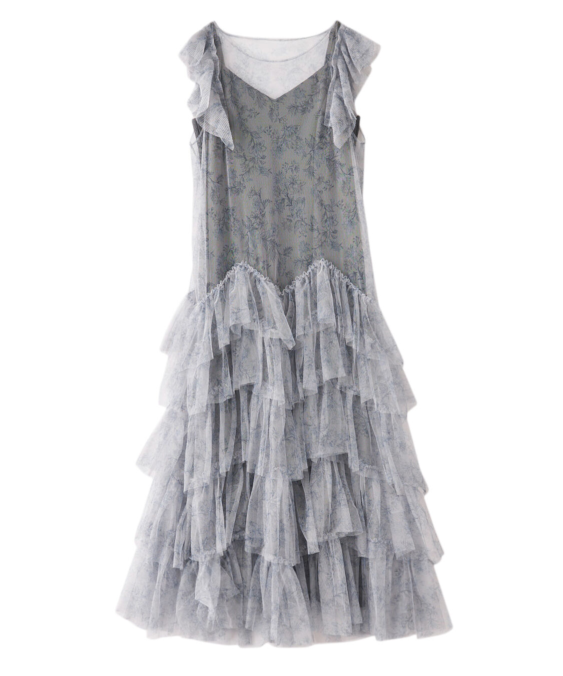 COCO DEAL「ラインフラワーチュールフリルワンピース」|ワンピース|