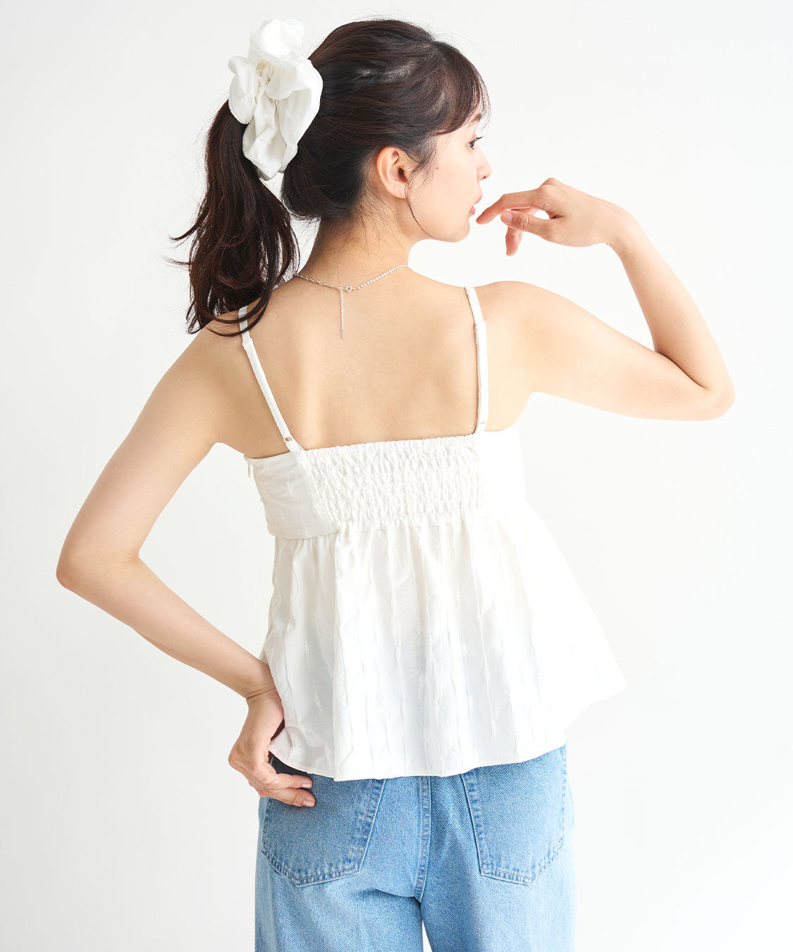 COCO DEAL「リボンペプラムジャカードキャミブラウス」|シャツ・ブラウス|