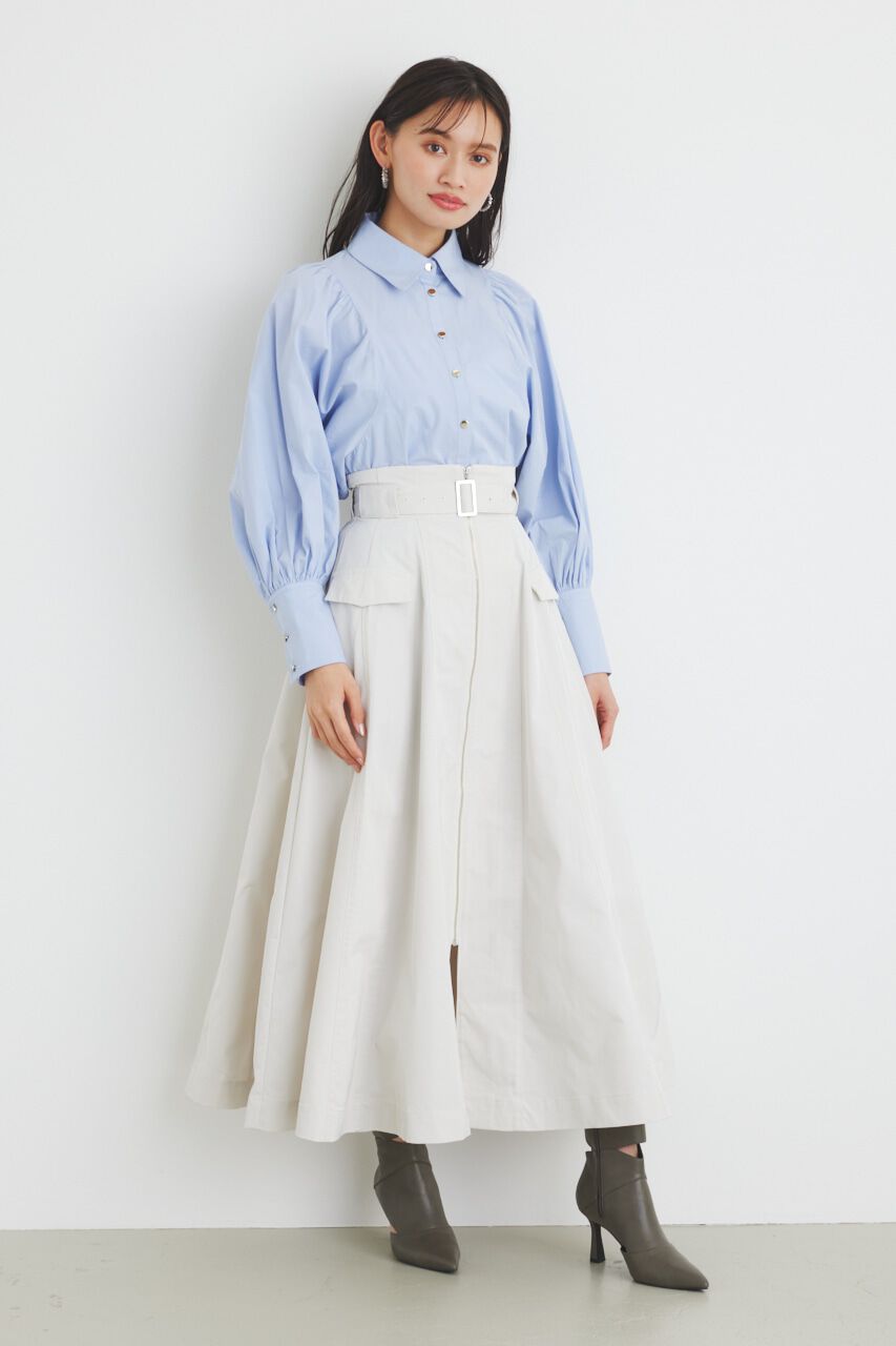 rienda「ハイウエストトレンチフレアSK」|スカート|