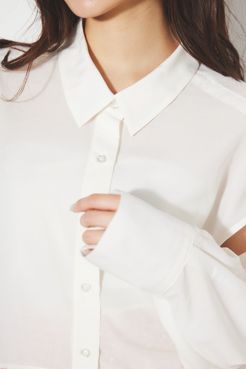 rienda「クロップドSH TOP」|シャツ・ブラウス|