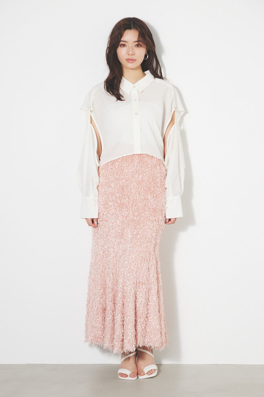 rienda「クロップドSH TOP」|シャツ・ブラウス|