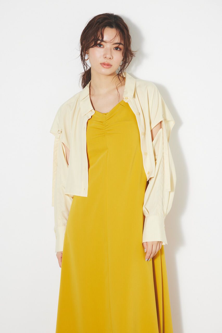 rienda「クロップドSH TOP」|シャツ・ブラウス|L/YEL1
