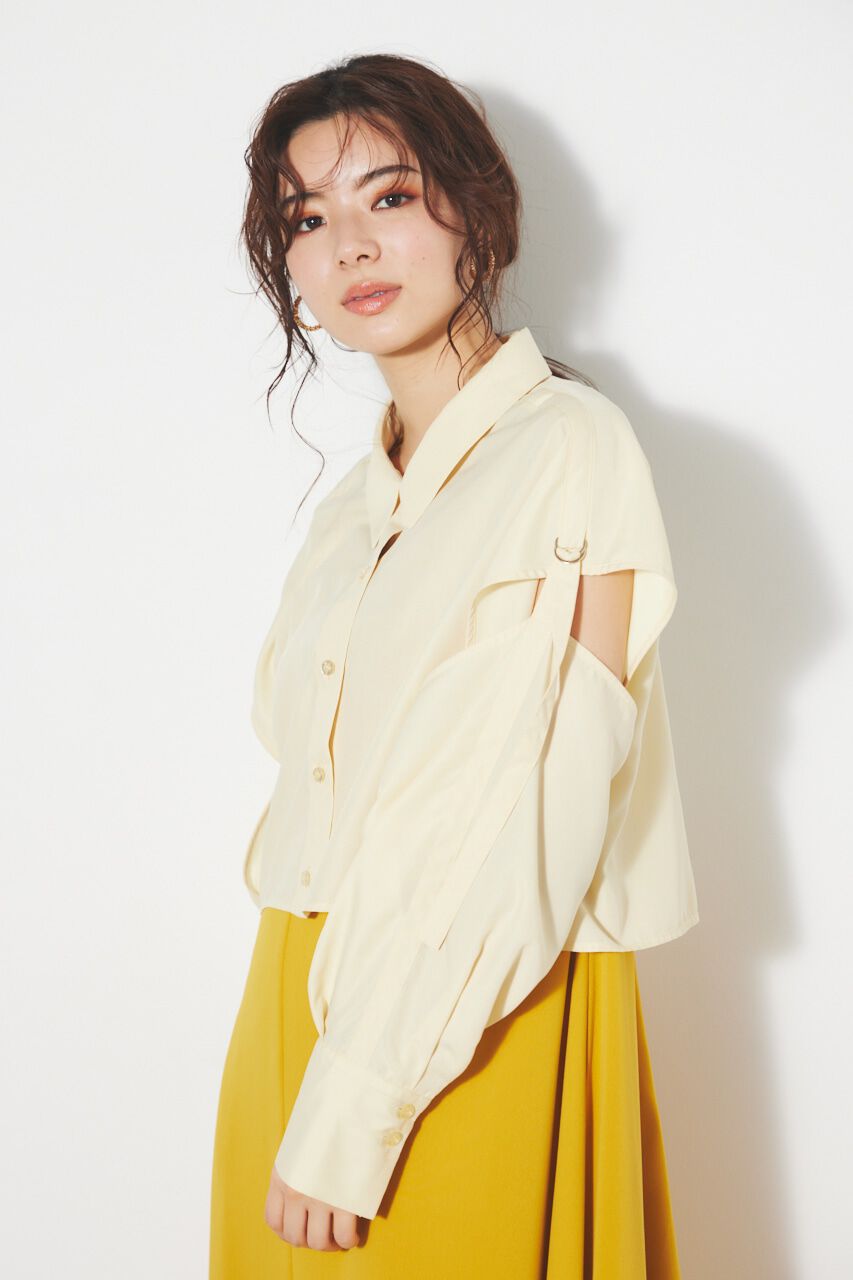 rienda「クロップドSH TOP」|シャツ・ブラウス|