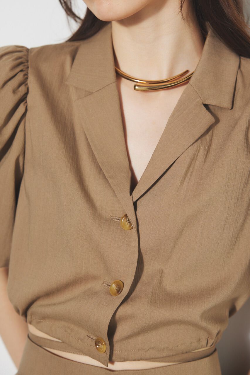 rienda「ドローストリングヘムショートSH」|シャツ・ブラウス|