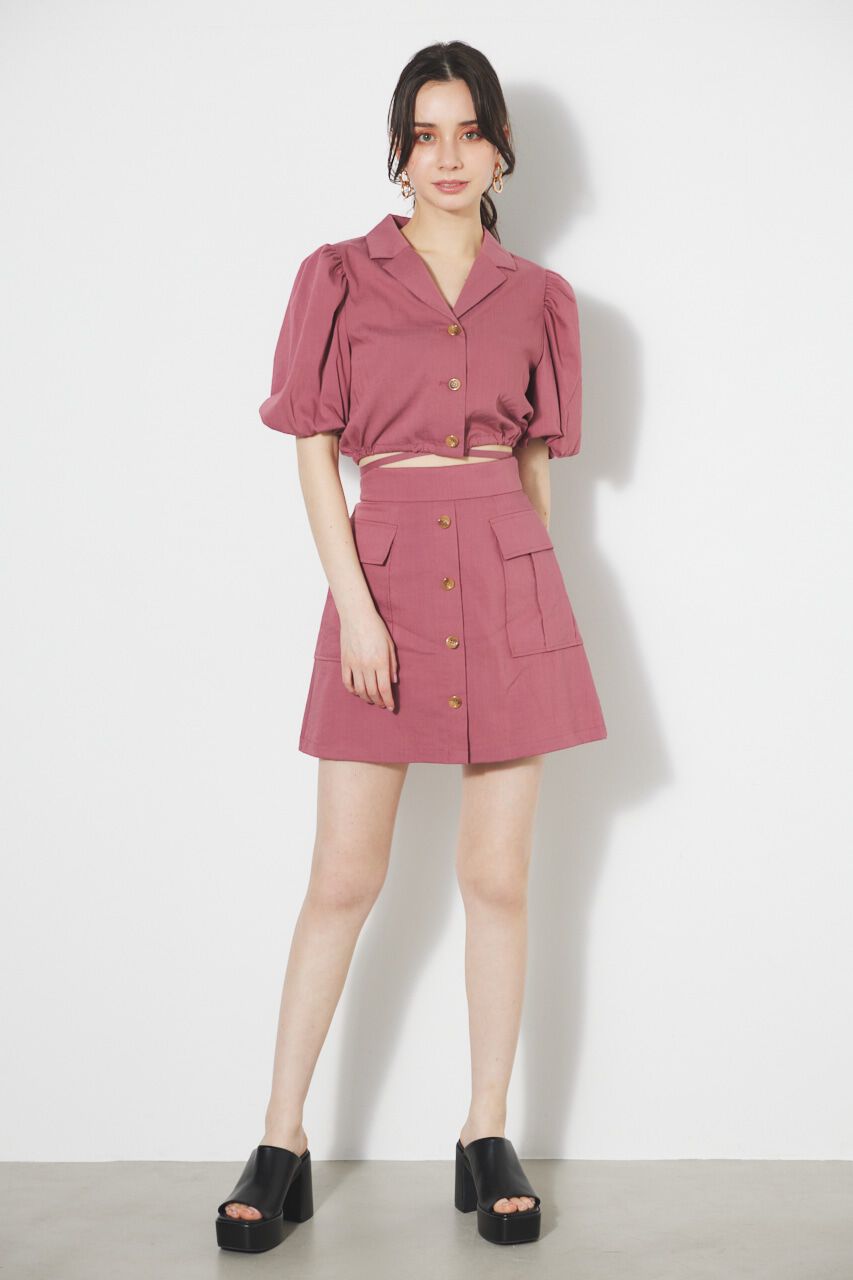 rienda「ドローストリングヘムショートSH」|シャツ・ブラウス|