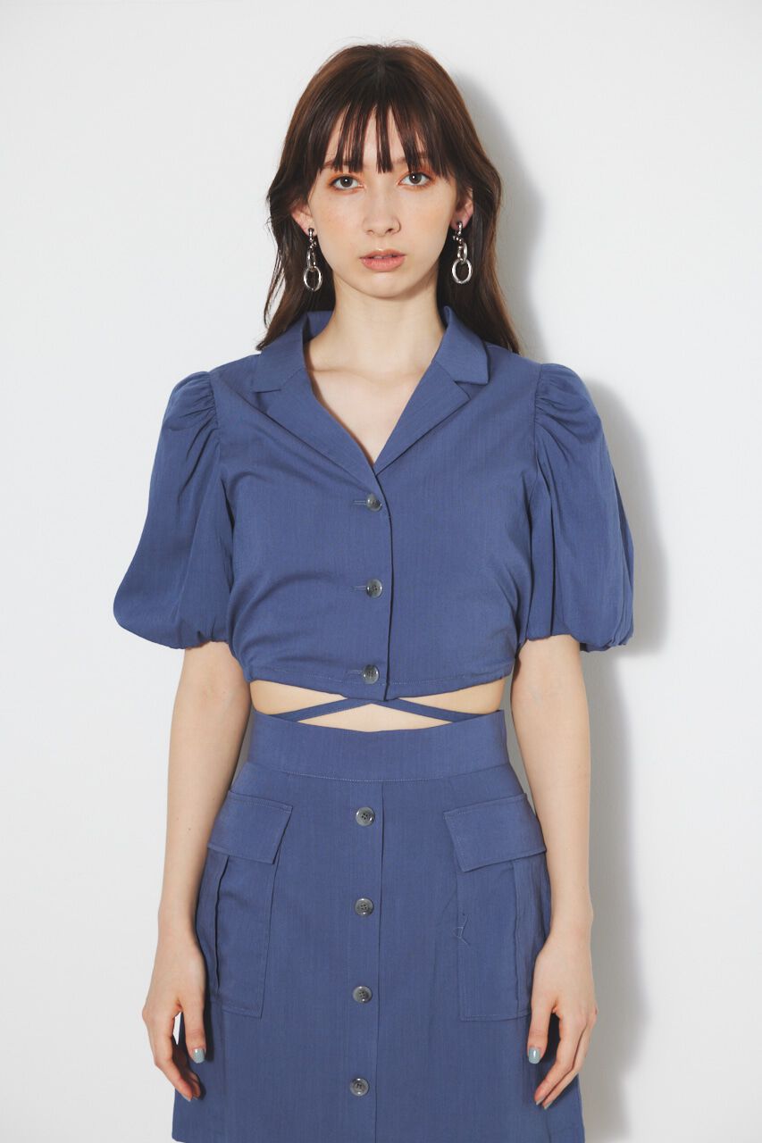 rienda「ドローストリングヘムショートSH」|シャツ・ブラウス|