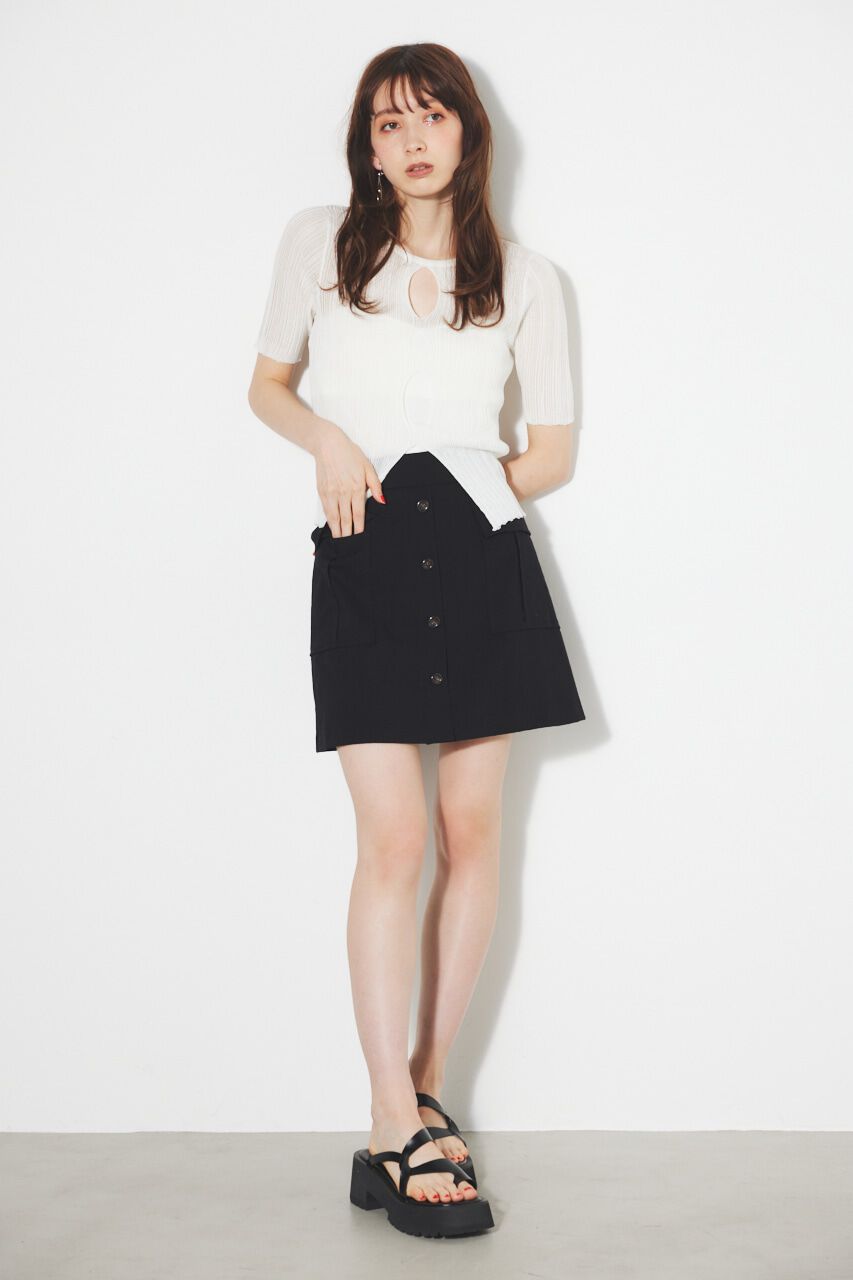 rienda「スリットデザイン2WAY TOP」|ニット・セーター|