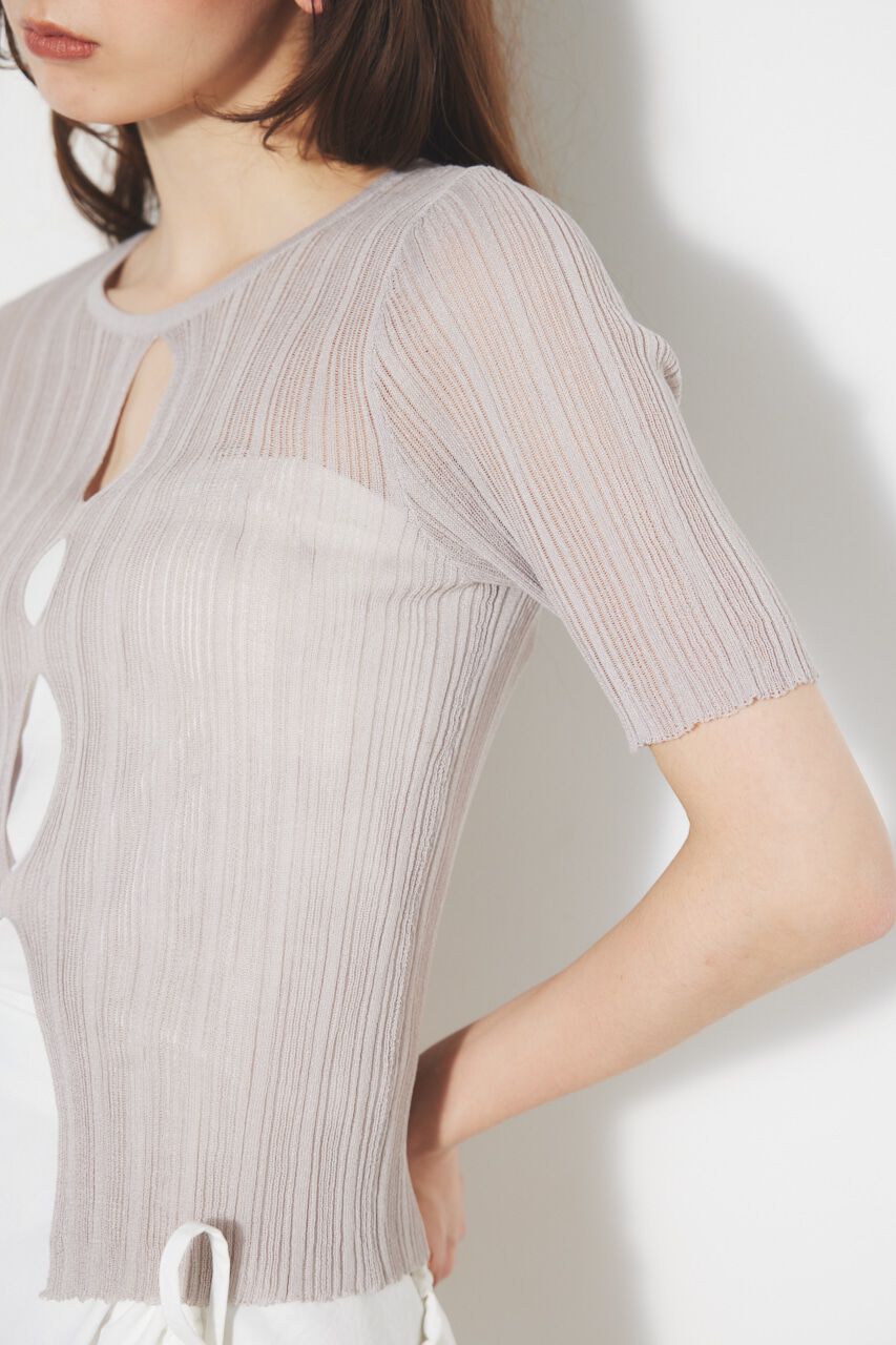 rienda「スリットデザイン2WAY TOP」|ニット・セーター|