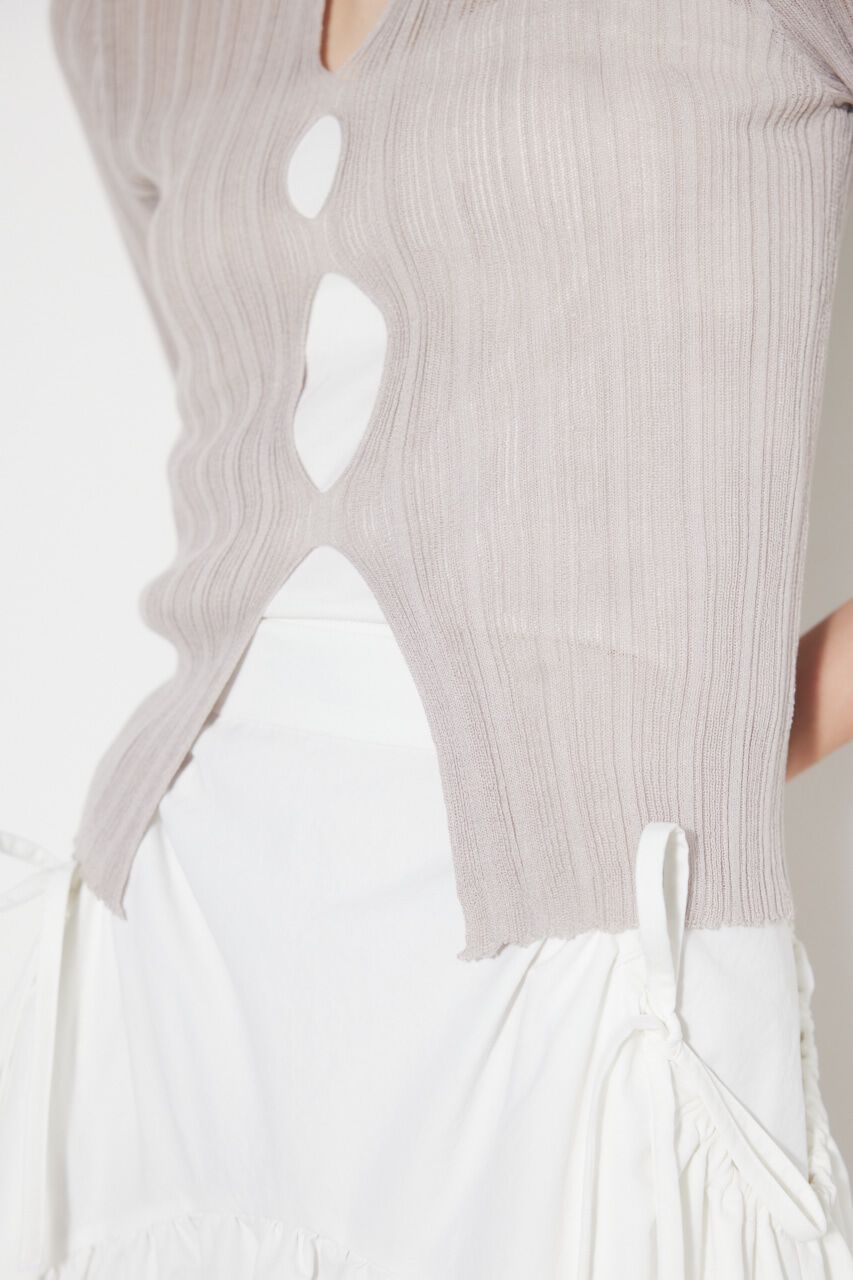 rienda「スリットデザイン2WAY TOP」|ニット・セーター|