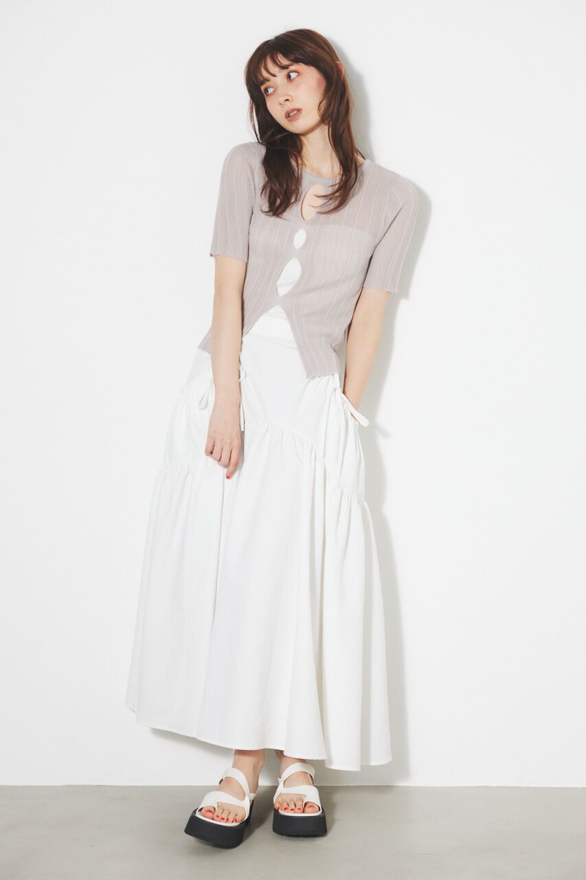 rienda「スリットデザイン2WAY TOP」|ニット・セーター|