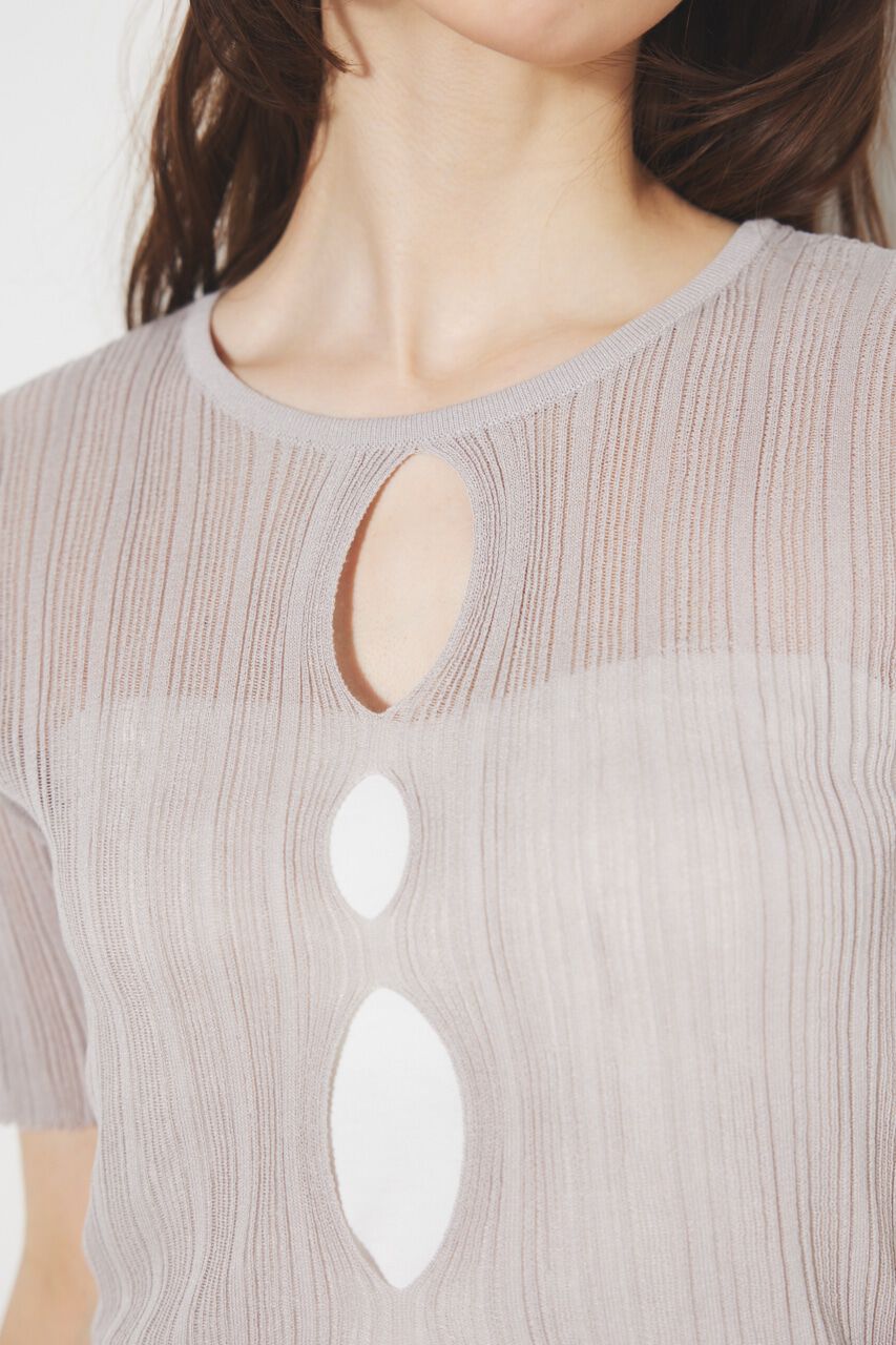 rienda「スリットデザイン2WAY TOP」|ニット・セーター|