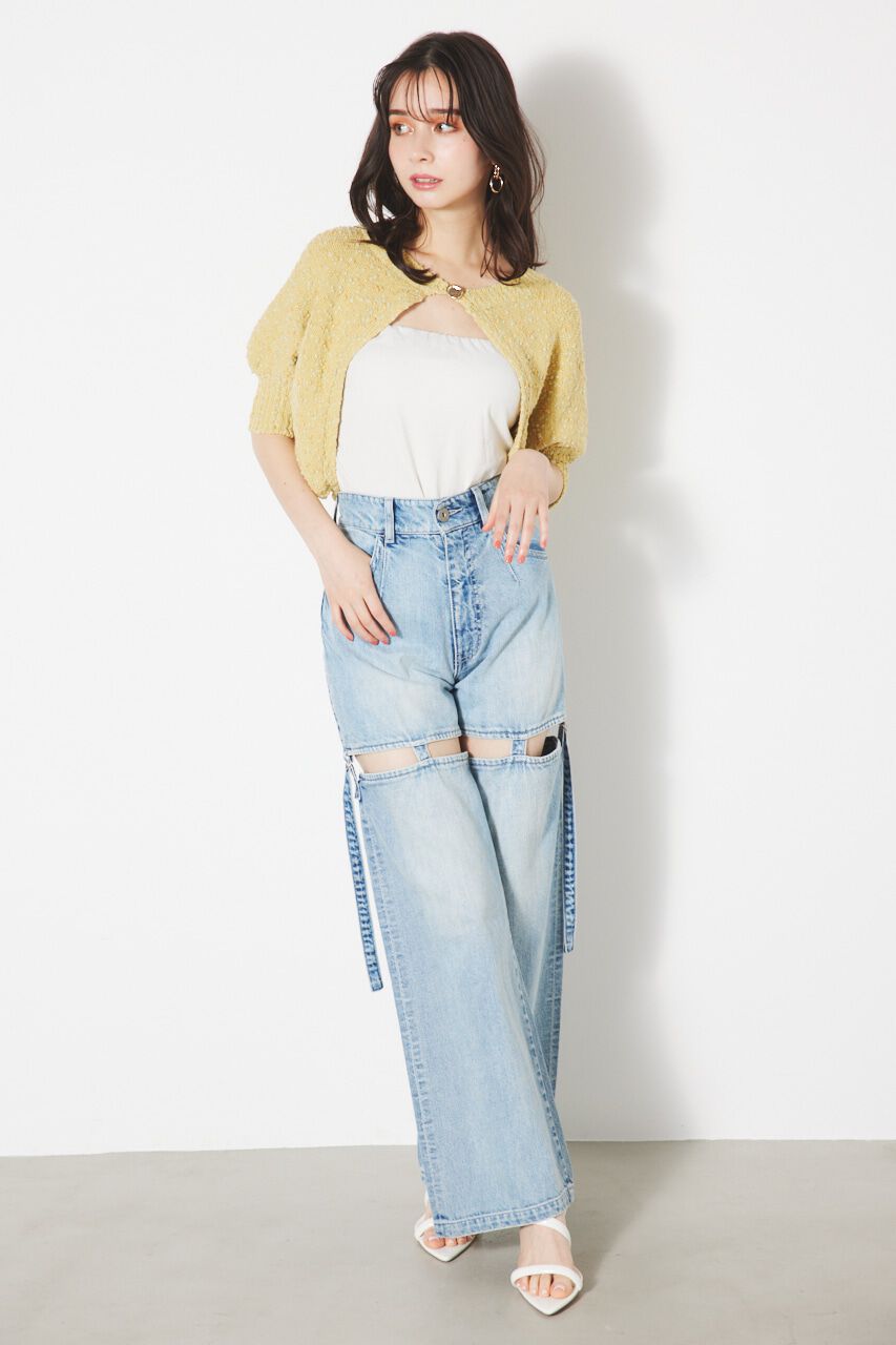 rienda「2WAYクロップドボレロKnit CD」|カーディガン|