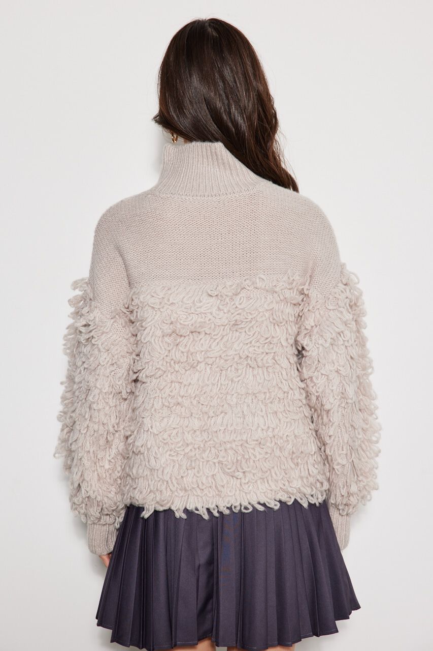 rienda「フリンジコンビKnit TOP」|ニット・セーター|