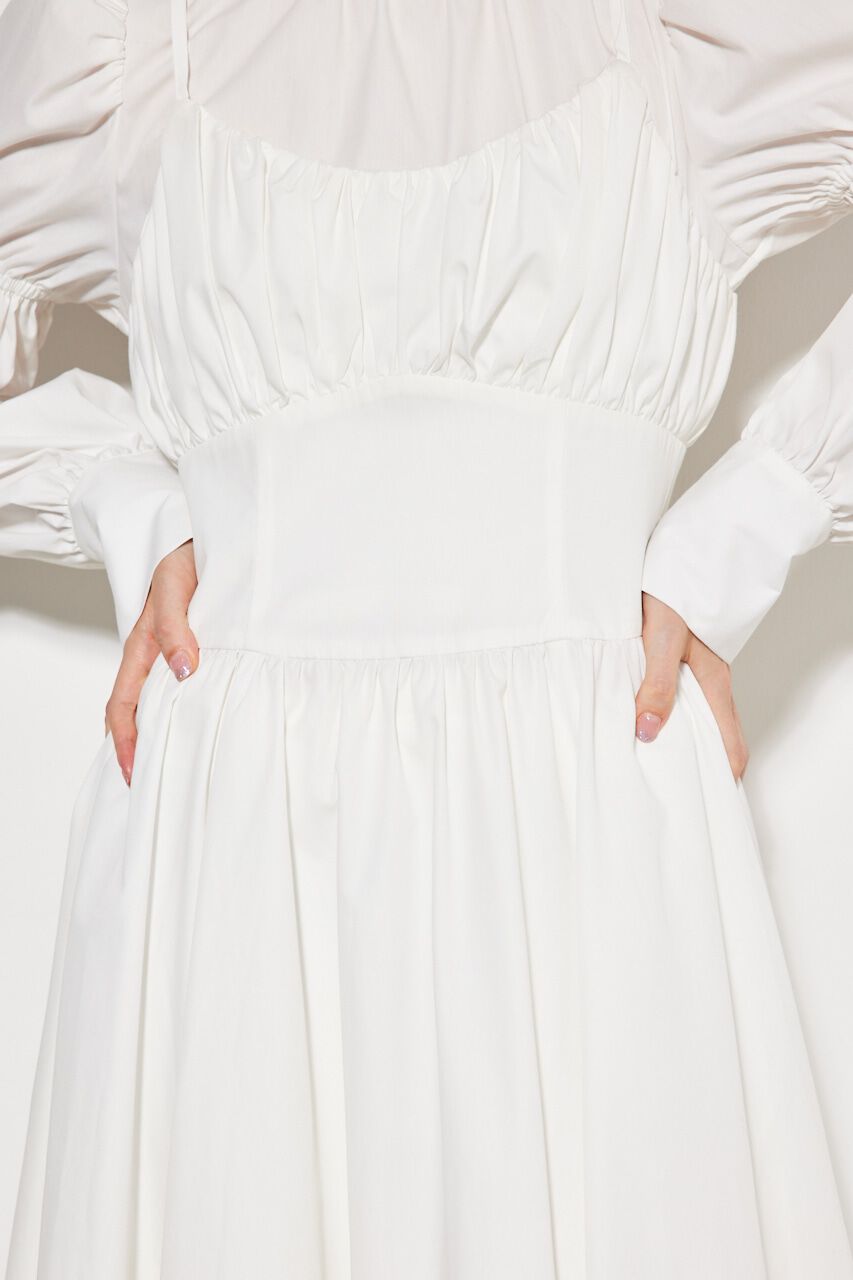 rienda「ビスチェディテールギャザーフレアOP」|ワンピース|