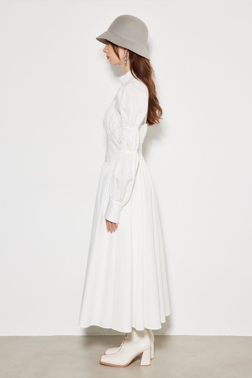 rienda「ビスチェディテールギャザーフレアOP」|ワンピース|