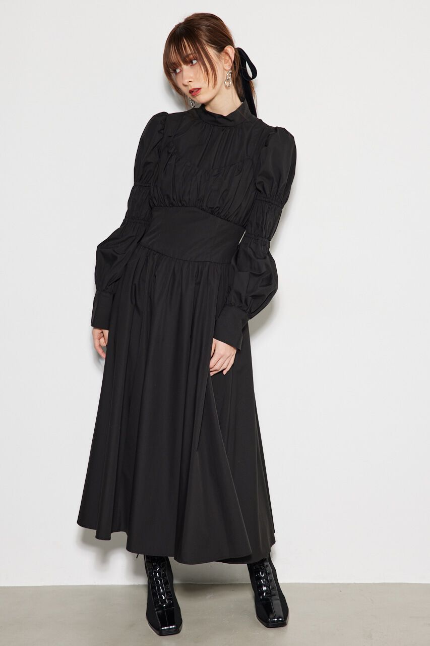 rienda「ビスチェディテールギャザーフレアOP」|ワンピース|