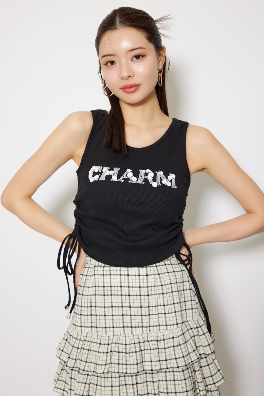 rienda「ビジュードロストタンクトップス」|タンクトップ|BLK