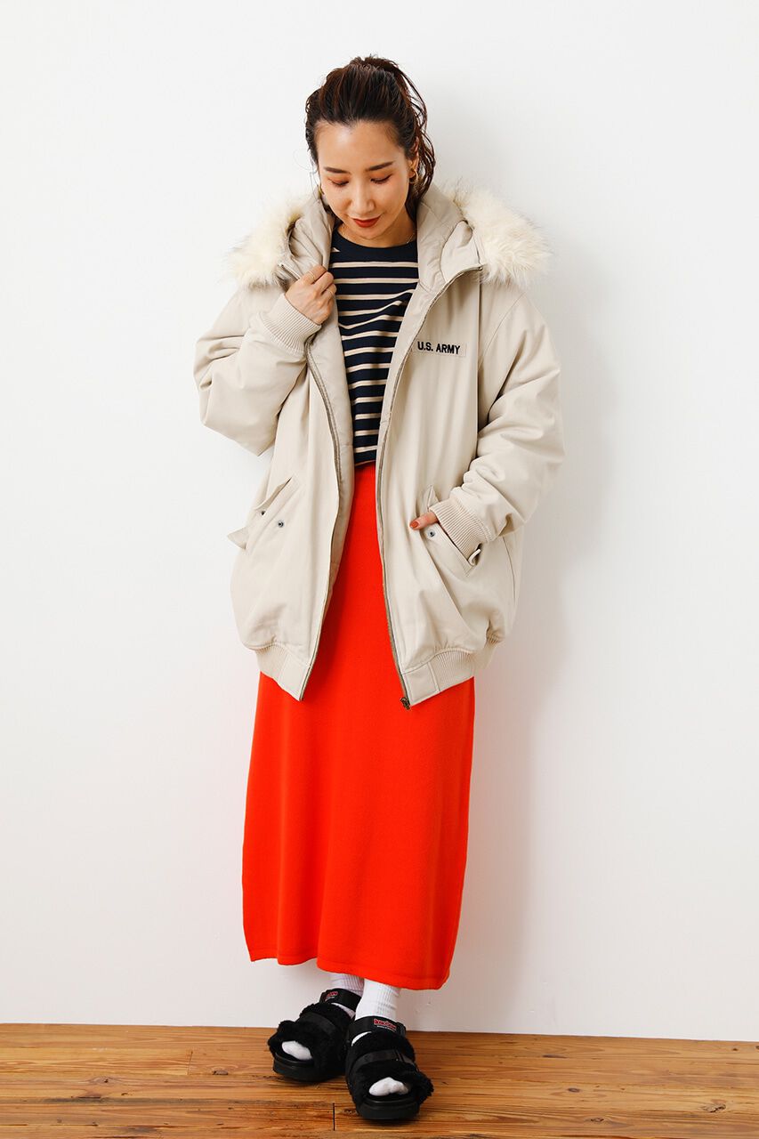 RODEO CROWNS「（WEB限定）フードフェイクファーパディングブルゾン」|ブルゾン・スタジャン|