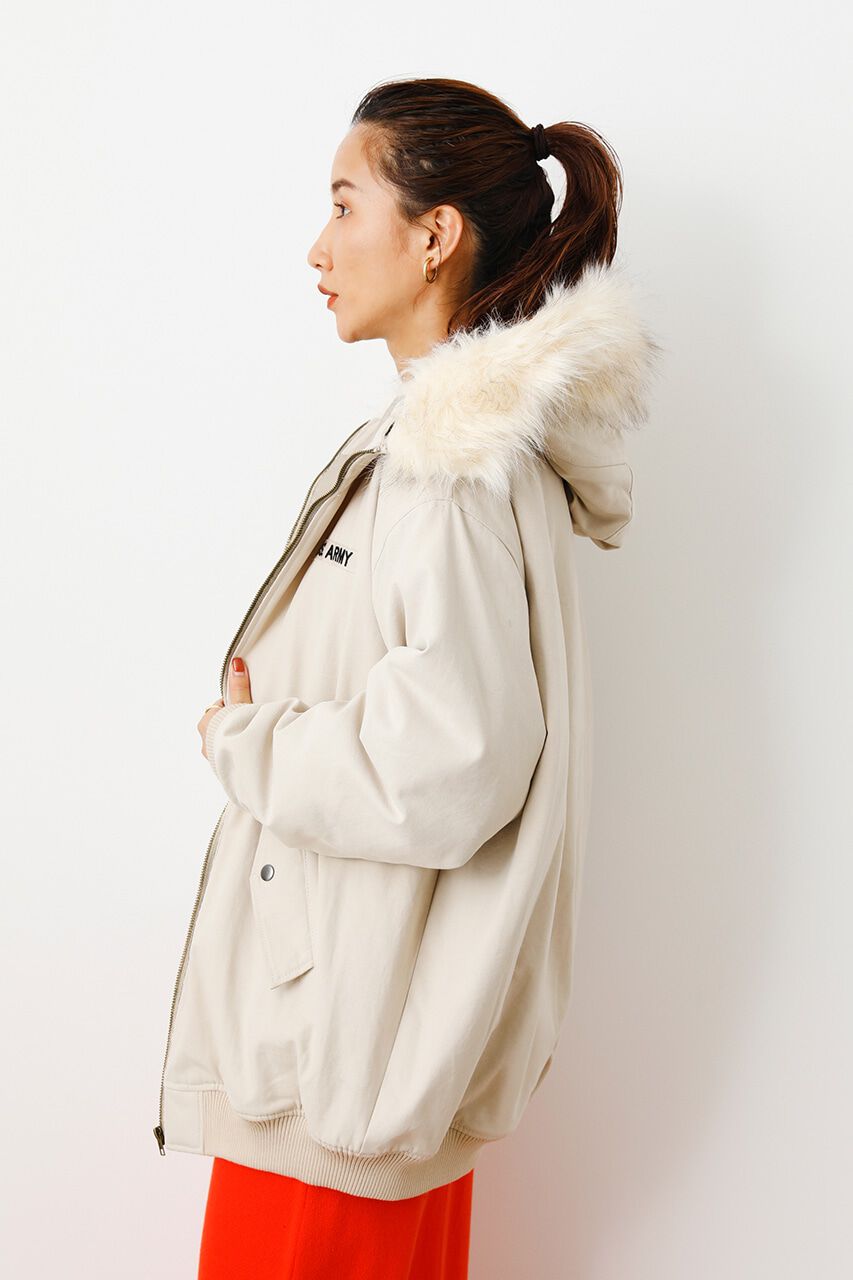 RODEO CROWNS「（WEB限定）フードフェイクファーパディングブルゾン」|ブルゾン・スタジャン|