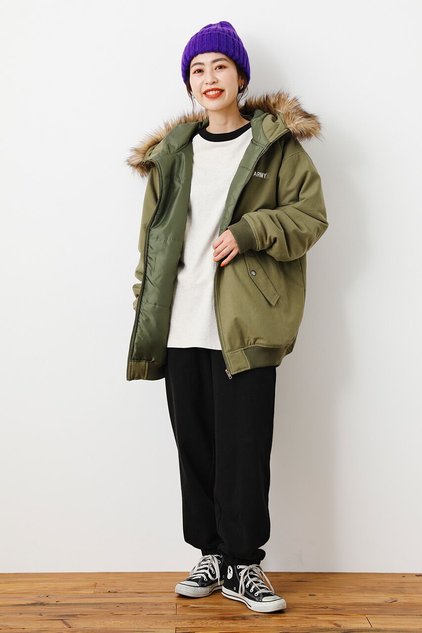 RODEO CROWNS「（WEB限定）フードフェイクファーパディングブルゾン」|ブルゾン・スタジャン|