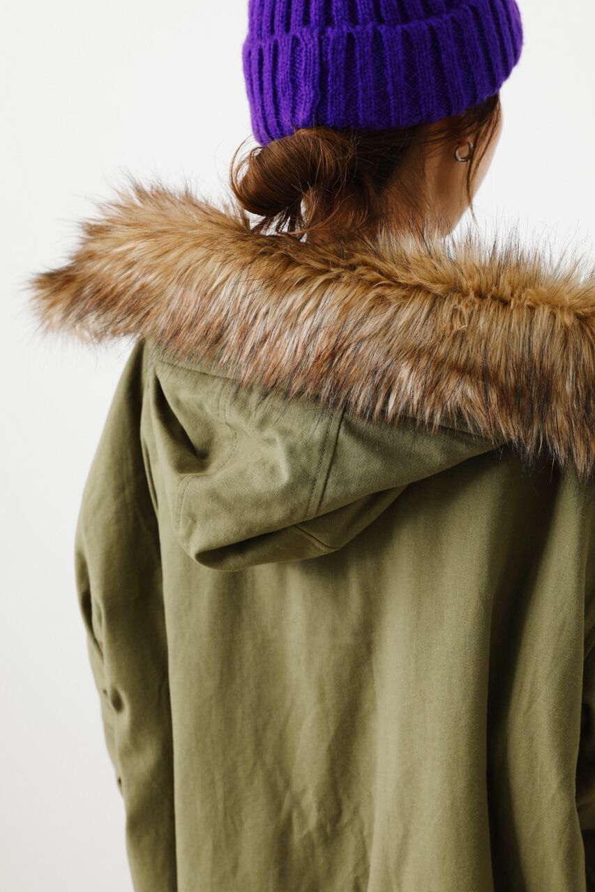 RODEO CROWNS「（WEB限定）フードフェイクファーパディングブルゾン」|ブルゾン・スタジャン|