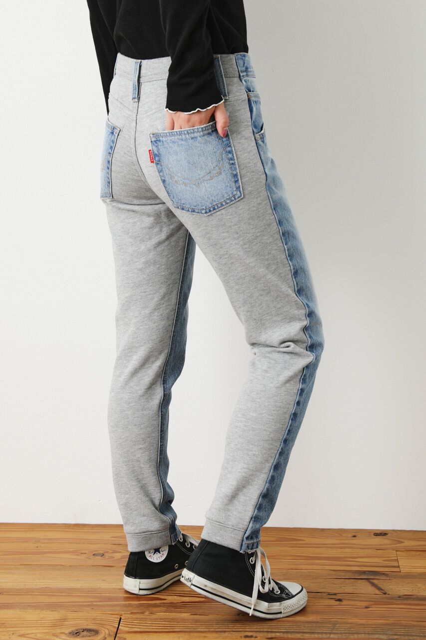 RODEO CROWNS「コンビテーパードパンツ」|デニム|L/BLU1