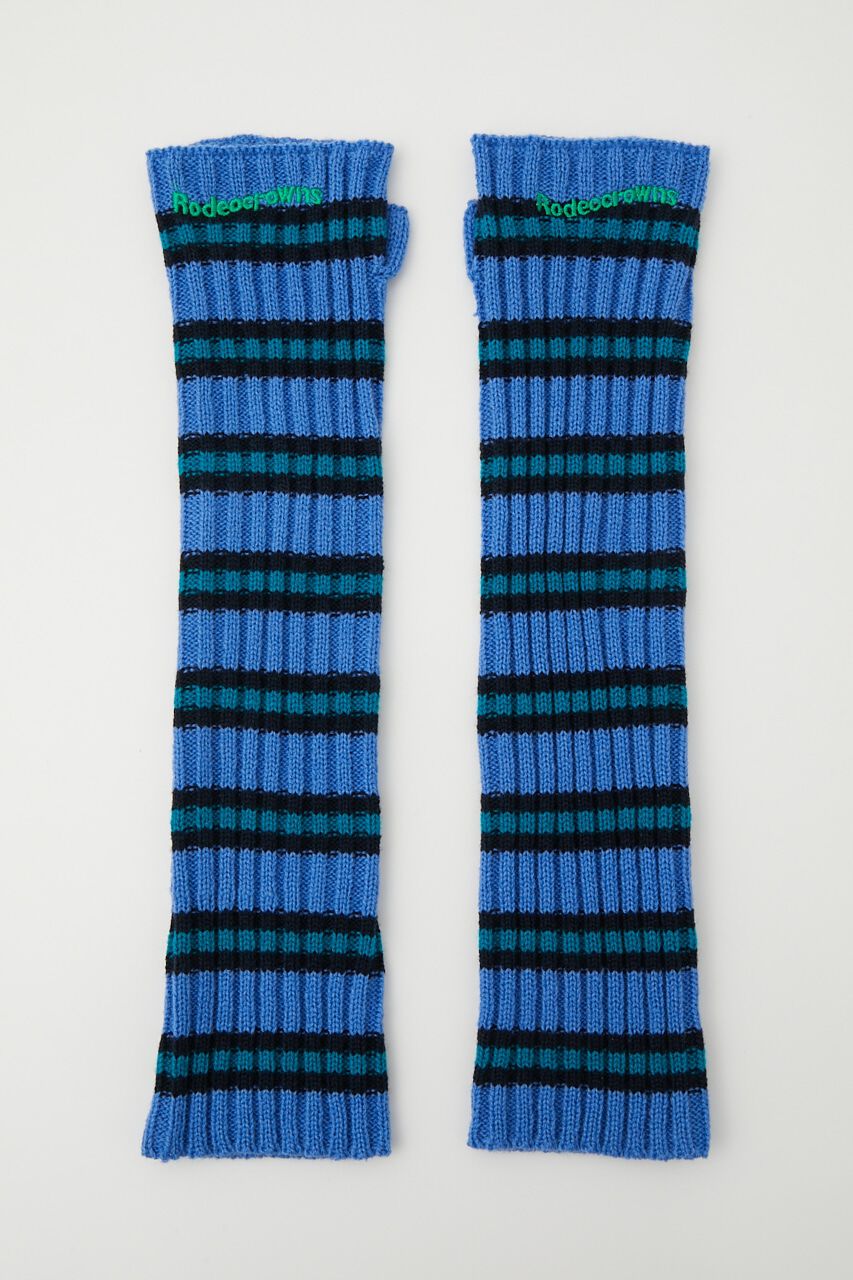 RODEO CROWNS「マルチボーダー アームウォーマー」|ピアス|柄BLU5