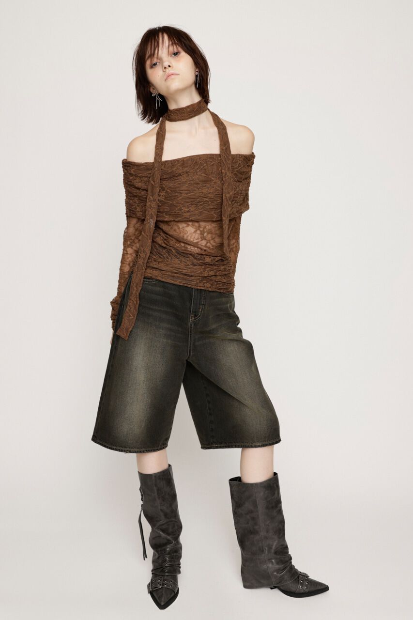 SLY「OFF SHOULDER CUT LACE トップス」|Tシャツ・カットソー|