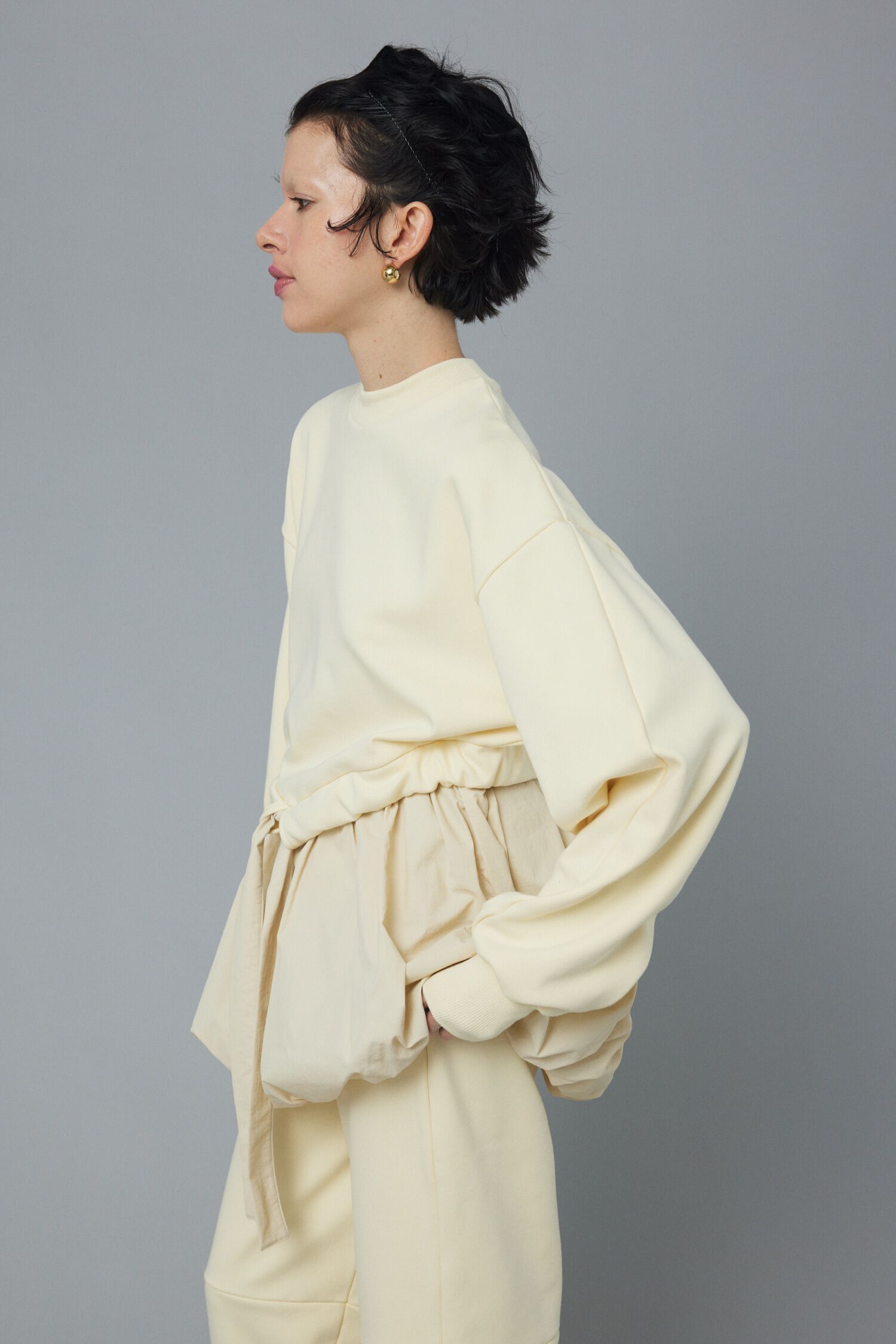 HeRIN.CYE「Balloon hem docking tops」|Tシャツ・カットソー|