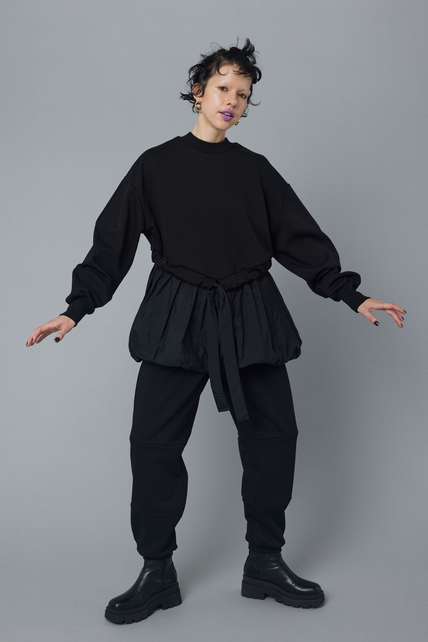 HeRIN.CYE「Balloon hem docking tops」|Tシャツ・カットソー|