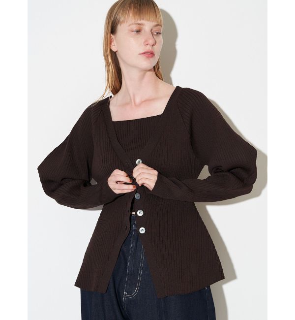 ELENDEEK「SILHOUETTE ENSEMBLE KT」|カーディガン|ブラウン