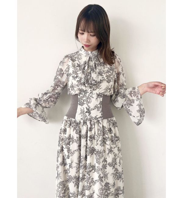 dazzlin「サイドリブタイフラワーワンピース」|ワンピース|