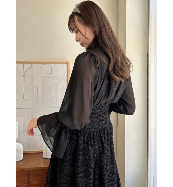 dazzlin「サイドリブタイフラワーワンピース」|ワンピース|