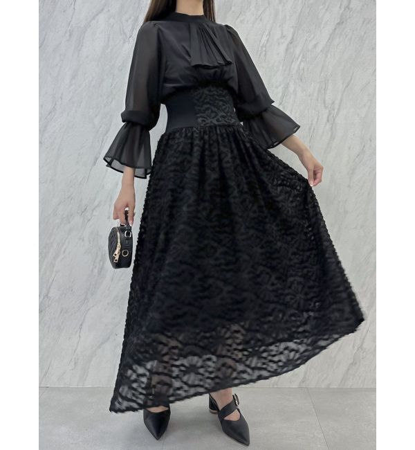 dazzlin「サイドリブタイフラワーワンピース」|ワンピース|