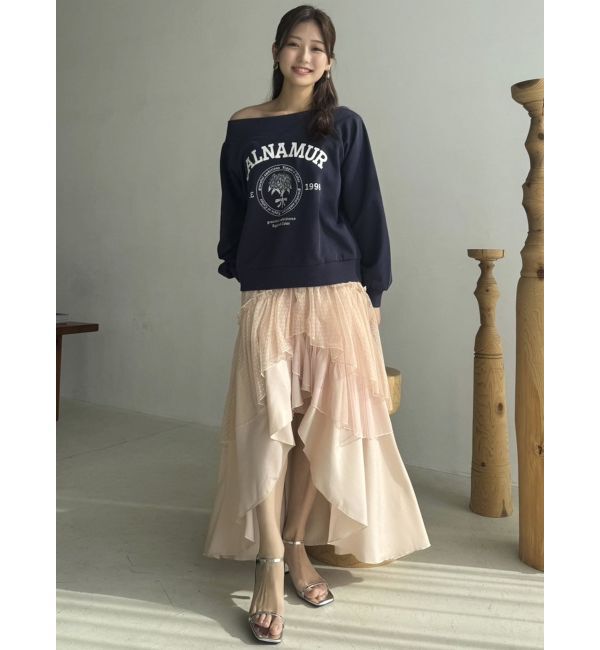 dazzlin「【CALNAMURコラボ】カルミアプリント オフショルダー プルオーバー」|スウェット・ジャージ|