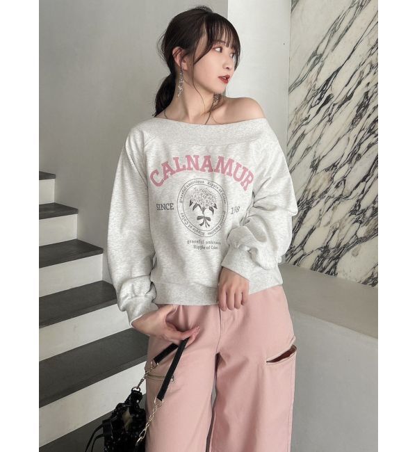dazzlin「【CALNAMURコラボ】カルミアプリント オフショルダー プルオーバー」|スウェット・ジャージ|