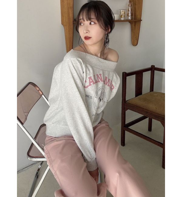 dazzlin「【CALNAMURコラボ】カルミアプリント オフショルダー プルオーバー」|スウェット・ジャージ|