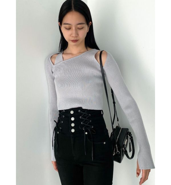 EMODA「レイヤードストラップスキンニット」|ニット・セーター|