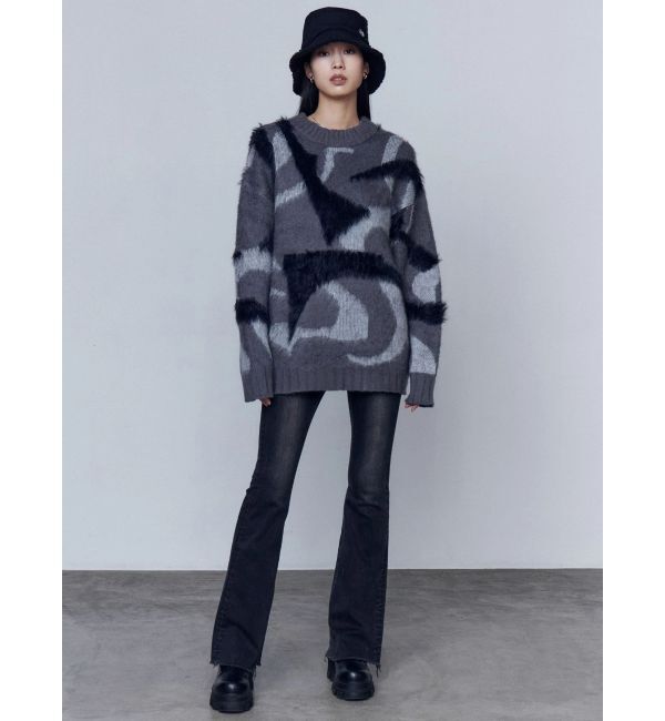 EMODA「リボンハイウエストフレアパギンス」|デニム|