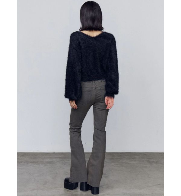 EMODA「リボンハイウエストフレアパギンス」|デニム|